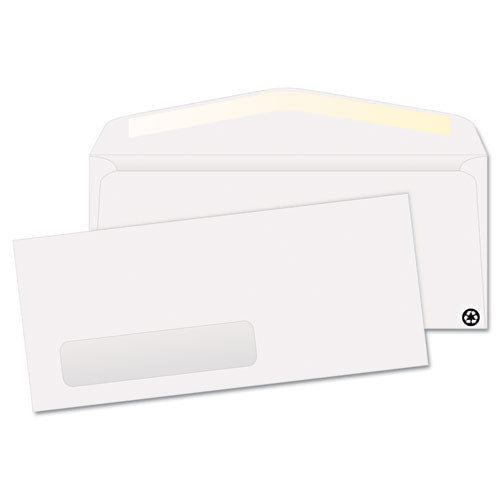 Address-Window Security-Tint Envelope, #10, Commercial Flap, Gummed Closure, 4.13 x 9.5, White, 500/Box-(QUA21316)