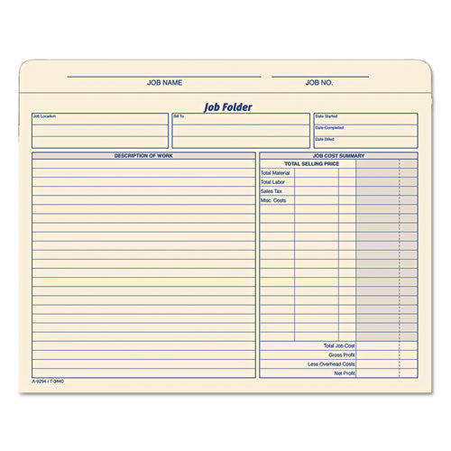 Job Folder, Straight Tabs, Letter Size, Manila, 20/Pack-(TOP3440)