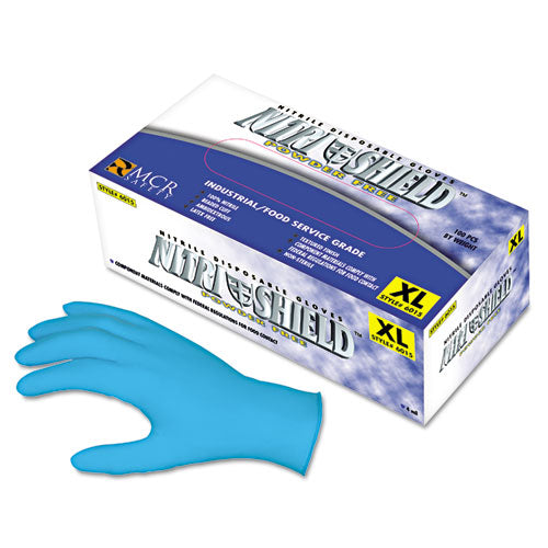 Disposable Nitrile Gloves, Large, 4 mil, Powder-Free, 100/Box-(MPG6015L)