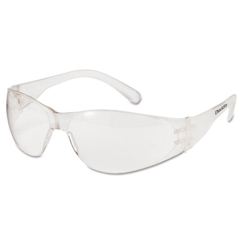 Checklite Safety Glasses, Clear Frame, Clear Lens-(CRWCL010BX)