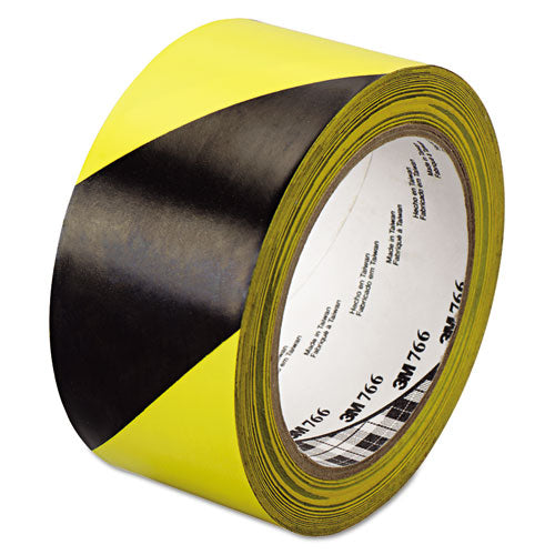766 Hazard Marking Vinyl Tape, 2" x 36 yds, Black/Yellow-(MMM02120043181)