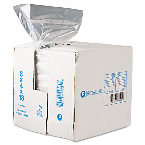 Food Bags, 8 qt, 0.68 mil, 8" x 18", Clear, 1,000/Carton-(IBSPB080418R)
