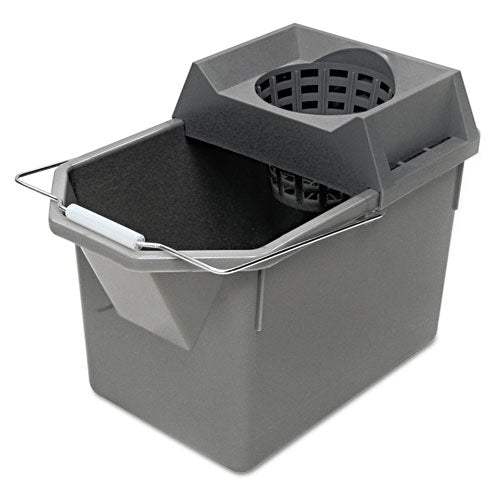 Pail/Strainer Combination, 15 qt, Steel Gray-(RCP6194STL)