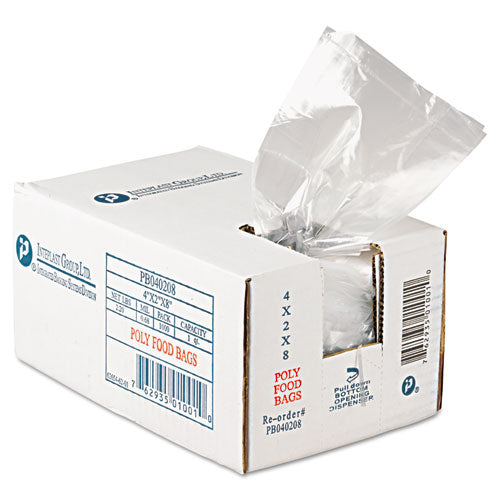 Food Bags, 16 oz, 0.68 mil, 4" x 8", Clear, 1,000/Carton-(IBSPB040208)