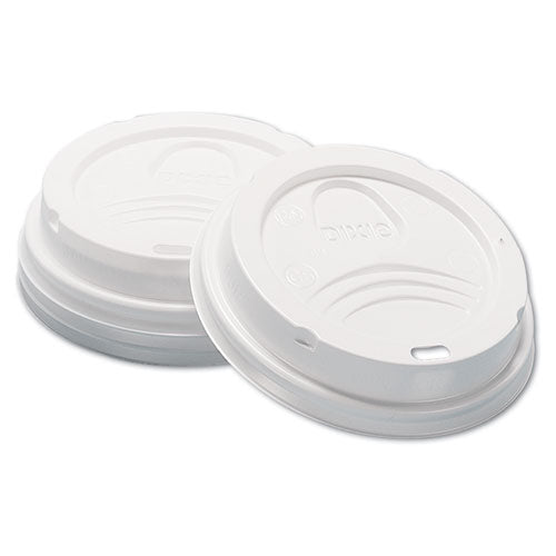 Dome Hot Drink Lids, Fits 8 oz Cups, White, 100/Sleeve, 10 Sleeves/Carton-(DXED9538)