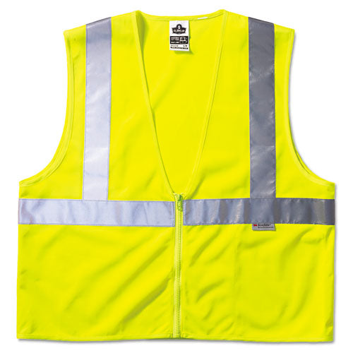 GloWear Class 2 Standard Vest, Mesh, Zip, Large to X-Large, Lime-(EGO21125)