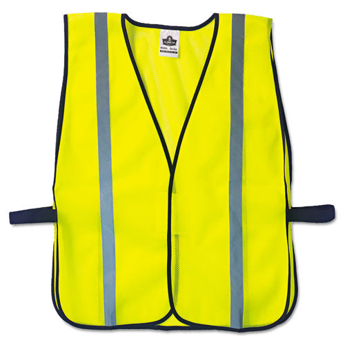 GloWear 8020HL Safety Vest, Polyester Mesh, Hook Closure, One Size Fit All, Lime-(EGO20040)