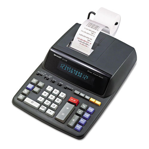 EL2196BL Two-Color Printing Calculator, Black/Red Print, 3.7 Lines/Sec-(SHREL2196BL)