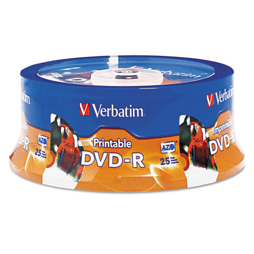 DVD-R Recordable Disc, 4.7 GB, 16x, Spindle, White, 25/Pack-(VER96191)