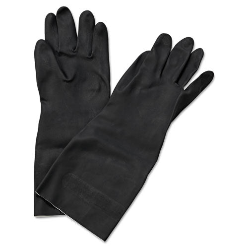 Neoprene Flock-Lined Gloves, Long-Sleeved, 12", Large, Black, Dozen-(BWK543L)