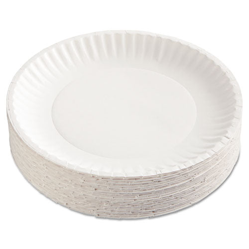 Gold Label Coated Paper Plates, 9" dia, White, 100/Pack, 10 Packs/Carton-(AJMCP9GOEWH)