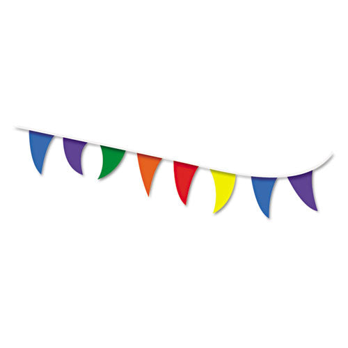 Strung Flags, Pennant, 30 ft, Assorted Bright Colors-(COS098182)