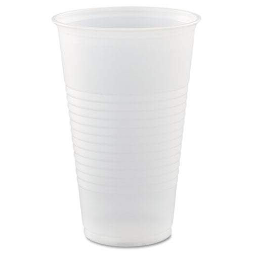 High-Impact Polystyrene Cold Cups, 16 oz, Translucent, 50 Cups/Sleeve, 20 Sleeves/Carton-(DCCY16T)