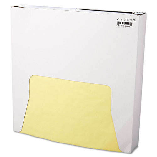 Grease-Resistant Paper Wraps and Liners, 12 x 12, Yellow, 1,000/Box, 5 Boxes/Carton-(BGC057412)