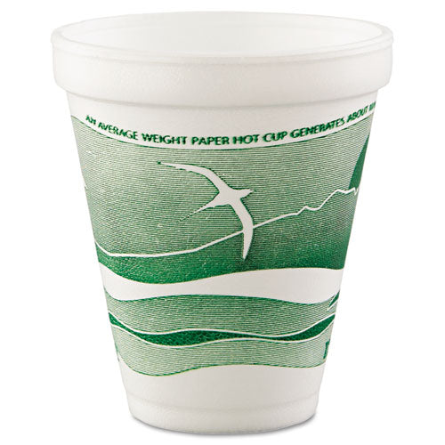 Horizon Hot/Cold Foam Drinking Cups, 12 oz, Green/White, 25/Bag, 40 Bags/Carton-(DCC12J16H)