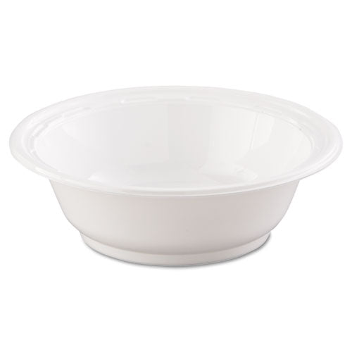 Famous Service Plastic Dinnerware, Bowl, 12 oz, White, 125/Pack, 8 Packs/Carton-(DCC12BWWF)