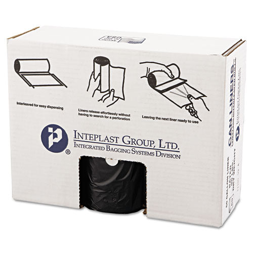 High-Density Commercial Can Liners Value Pack, 60 gal, 19 microns, 38" x 58", Black, 25 Bags/Roll, 6 Rolls/Carton-(IBSVALH3860K22)