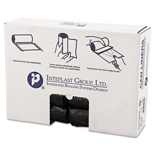High-Density Commercial Can Liners, 16 gal, 6 microns, 24" x 33", Black, 50 Bags/Roll, 20 Rolls/Carton-(IBSS243306K)