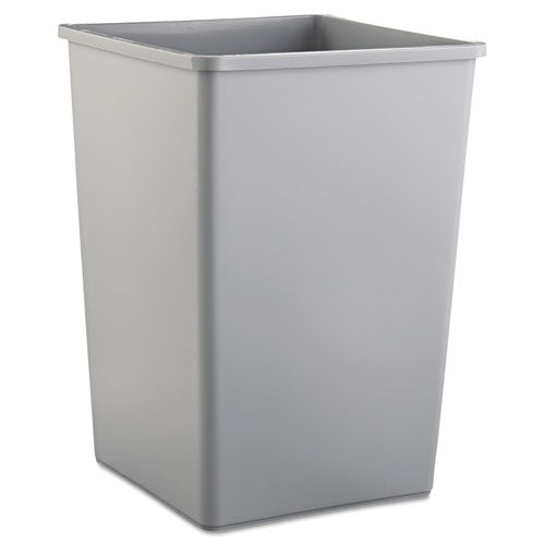 Untouchable Square Waste Receptacle, 35 gal, Plastic, Gray-(RCP3958GRA)