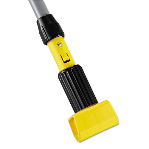 Gripper Vinyl-Covered Aluminum Mop Handle, 1.13" dia x 60", Gray/Yellow-(RCPH236)