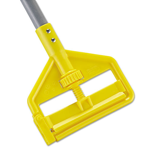 Invader Fiberglass Side-Gate Wet-Mop Handle, 1" dia x 54", Gray/Yellow-(RCPH145)