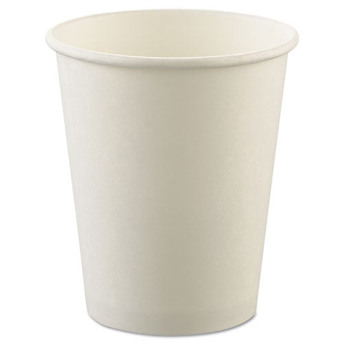 Uncoated Paper Cups, Hot Drink, 8 oz, White, 1,000/Carton-(SCCU508NU)