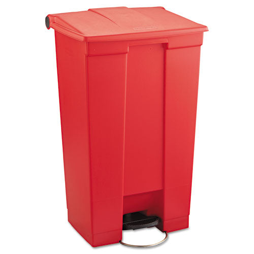 Indoor Utility Step-On Waste Container, 23 gal, Plastic, Red-(RCP6146RED)