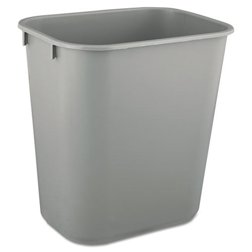 Deskside Plastic Wastebasket, 3.5 gal, Plastic, Gray-(RCP2955GRA)