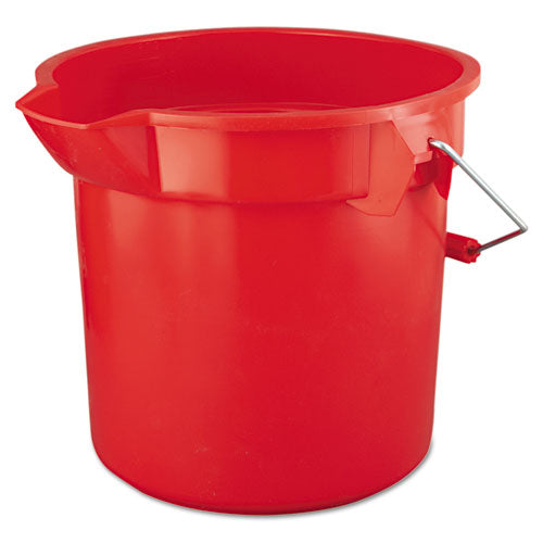 BRUTE Round Utility Pail, 14 qt, Plastic, Red, 12" dia-(RCP2614RED)