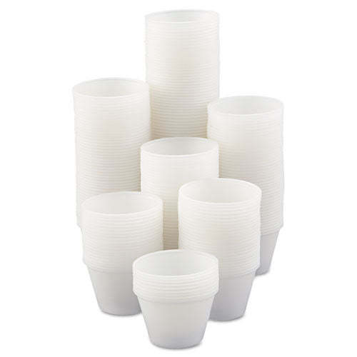 Polystyrene Portion Cups, 4 oz, Translucent, 250/Bag, 10 Bags/Carton-(DCCP400N)