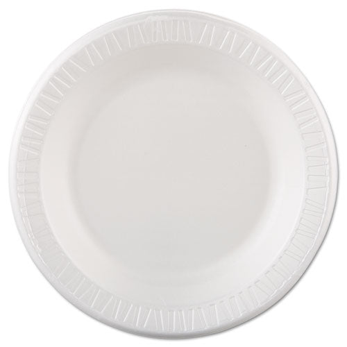 Quiet Classic Laminated Foam Dinnerware, Plate, 10.25" dia, White, 125/Pack, 4 Packs/Carton-(DCC10PWQR)