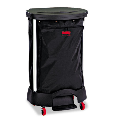 Premium Step-On Linen Hamper Bag, 30 gal, 13.38w x 19.88d x 29.25h, Nylon, Black-(RCP6350BLA)