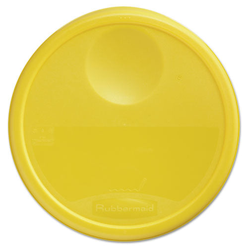 Round Storage Container Lids, 13.5" Diameter, Yellow, Plastic-(RCP5730YEL)
