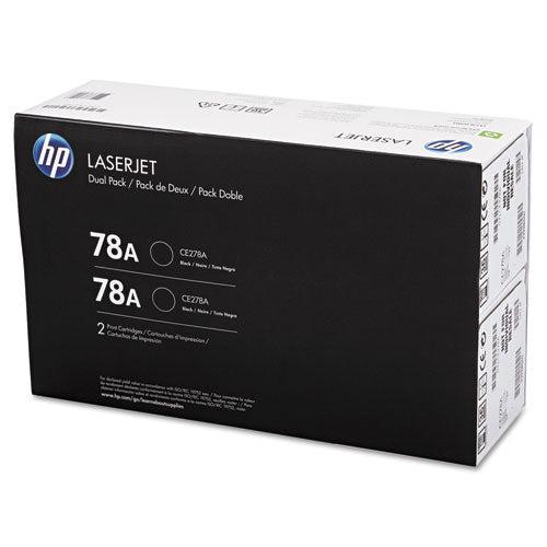 HP 78A, (CE278D) 2-Pack Black Original LaserJet Toner Cartridges-(HEWCE278D)