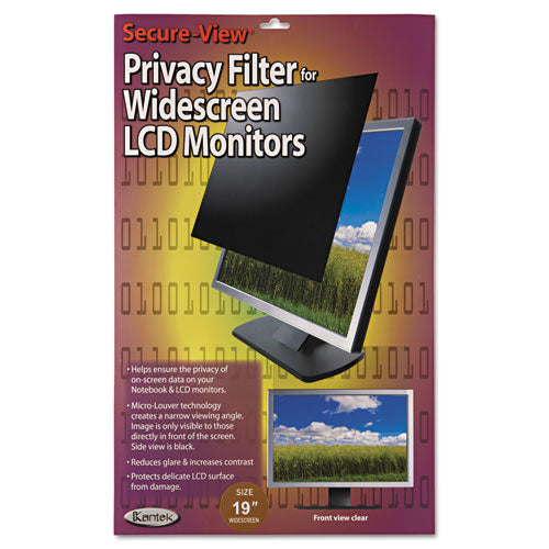 Secure View LCD Monitor Privacy Filter for 19" Widescreen Flat Panel Monitor, 16:10 Aspect Ratio-(KTKSVL190W)