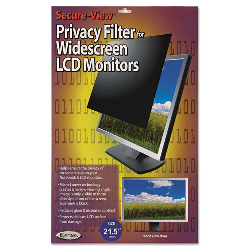 Secure View LCD Monitor Privacy Filter for 21.5" Widescreen Flat Panel Monitor, 16:9 Aspect Ratio-(KTKSVL215W)