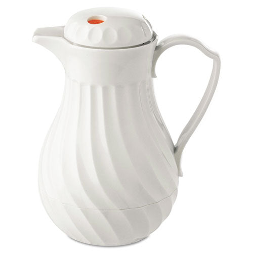 Poly Lined Carafe, Swirl Design, 64 oz Capacity, White-(HOR402264)