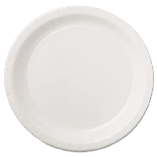 Coated Paper Dinnerware, Plate, 9" dia, White, 50/Pack, 10 Packs/Carton-(HFMPL7095)