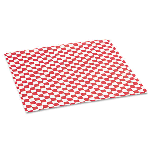 Grease-Resistant Paper Wraps and Liners, 12 x 12, Red Check, 1,000/Box, 5 Boxes/Carton-(BGC057700)
