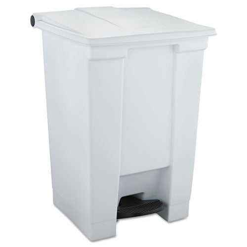 Indoor Utility Step-On Waste Container, 12 gal, Plastic, White-(RCP6144WHI)