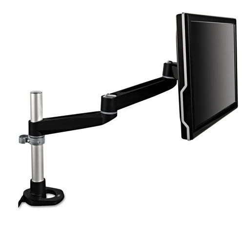 Dual Monitor Swivel Arm, 360 Degree Rotation, +15 Degree/-90 Degree Tilt, 180 Degree Pan, Black/Gray, Supports 30 lb-(MMMMA140MB)