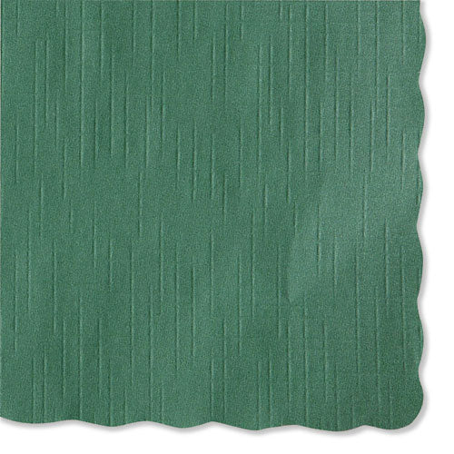 Solid Color Scalloped Edge Placemats, 9.5 x 13.5, Hunter Green, 1,000/Carton-(HFM310528)