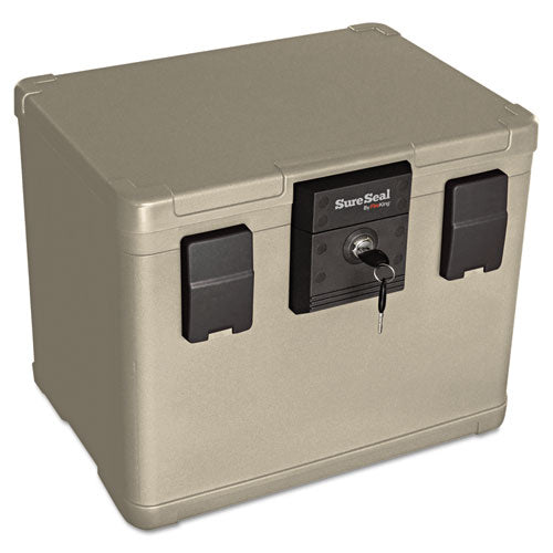 Fire and Waterproof Chest, 0.6 cu ft, 16w x 12.5d x 13h, Taupe-(FIRSS106)
