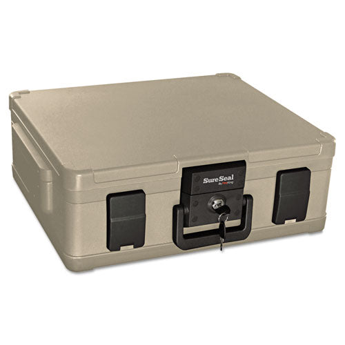 Fire and Waterproof Chest, 0.38 cu ft, 19.9w x 17d x 7.3h, Taupe-(FIRSS104)