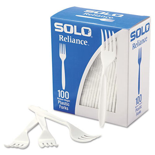 Reliance Mediumweight Cutlery, Fork, White, 100/Box, 1,000/Carton-(SCCRSWFX)