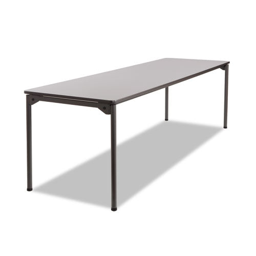 Maxx Legroom Wood Folding Table, Rectangular Top, 96w x 30d x 29.5h, Gray/Charcoal-(ICE65837)