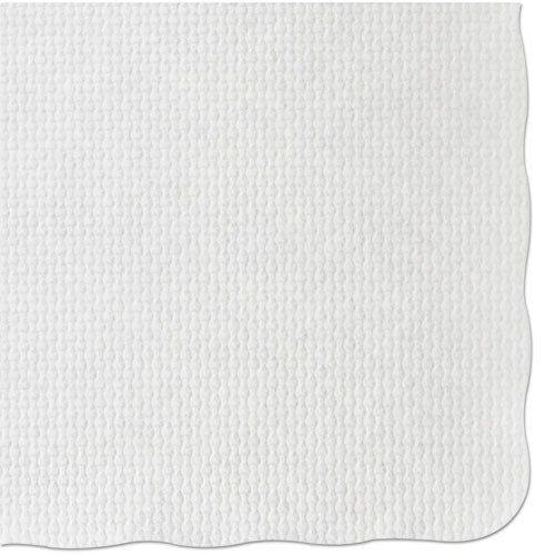 Knurl Embossed Scalloped Edge Placemats, 9.5 x 13.5, White, 1,000/Carton-(HFMPM32052)