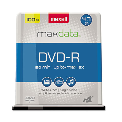 DVD-R Recordable Disc, 4.7 GB, 16x, Spindle, Gold, 100/Pack-(MAX638014)
