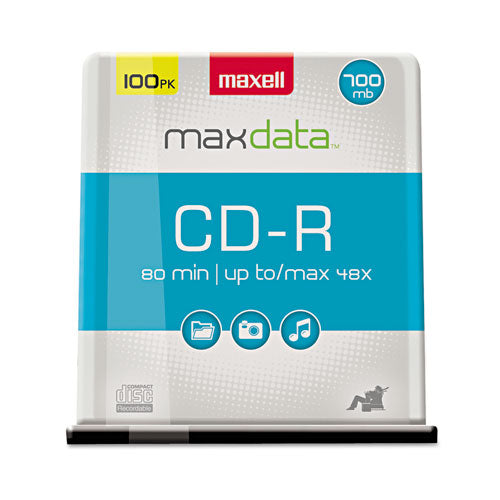 CD-R Discs, 700 MB/80 min, 48x, Spindle, Silver, 100/Pack-(MAX648200)