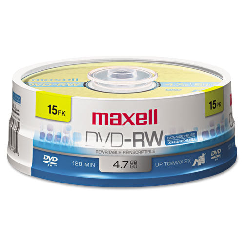 DVD-RW Rewritable Disc, 4.7 GB, 2x, Spindle, Gold, 15/Pack-(MAX635117)